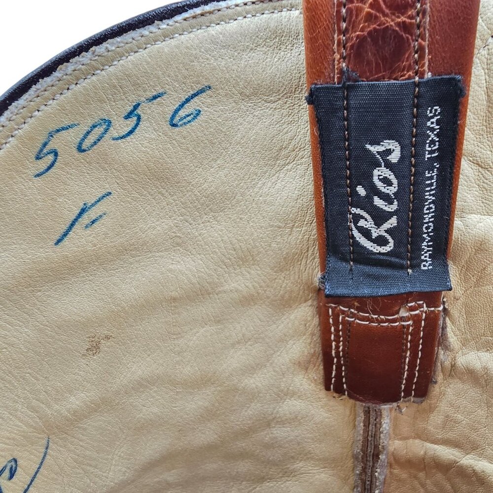 Vintage Rios of Mercedes Custom Full Alligator Brown Cowboy Boots Raymondville - Picture 4 of 16